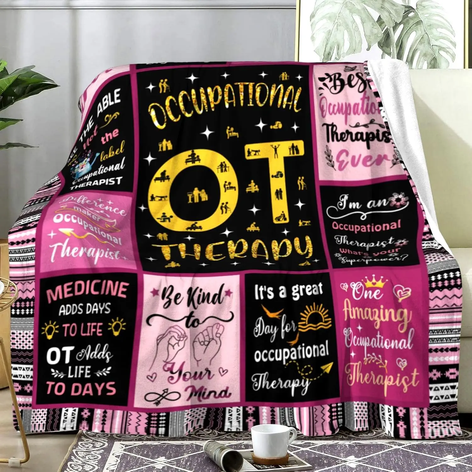 Occupational Therapy Blanket Occupational Therapist Gifts for Women,Ot Throw Blankets Best Occupational Therapy Gifts for Women