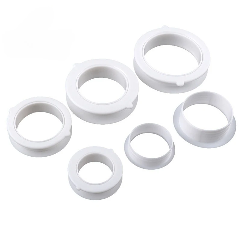 10PCS Plastic drain outlet for cabinet; O-shaped white drain cap for downpipe; Double-layer drain outlet ventilation holes