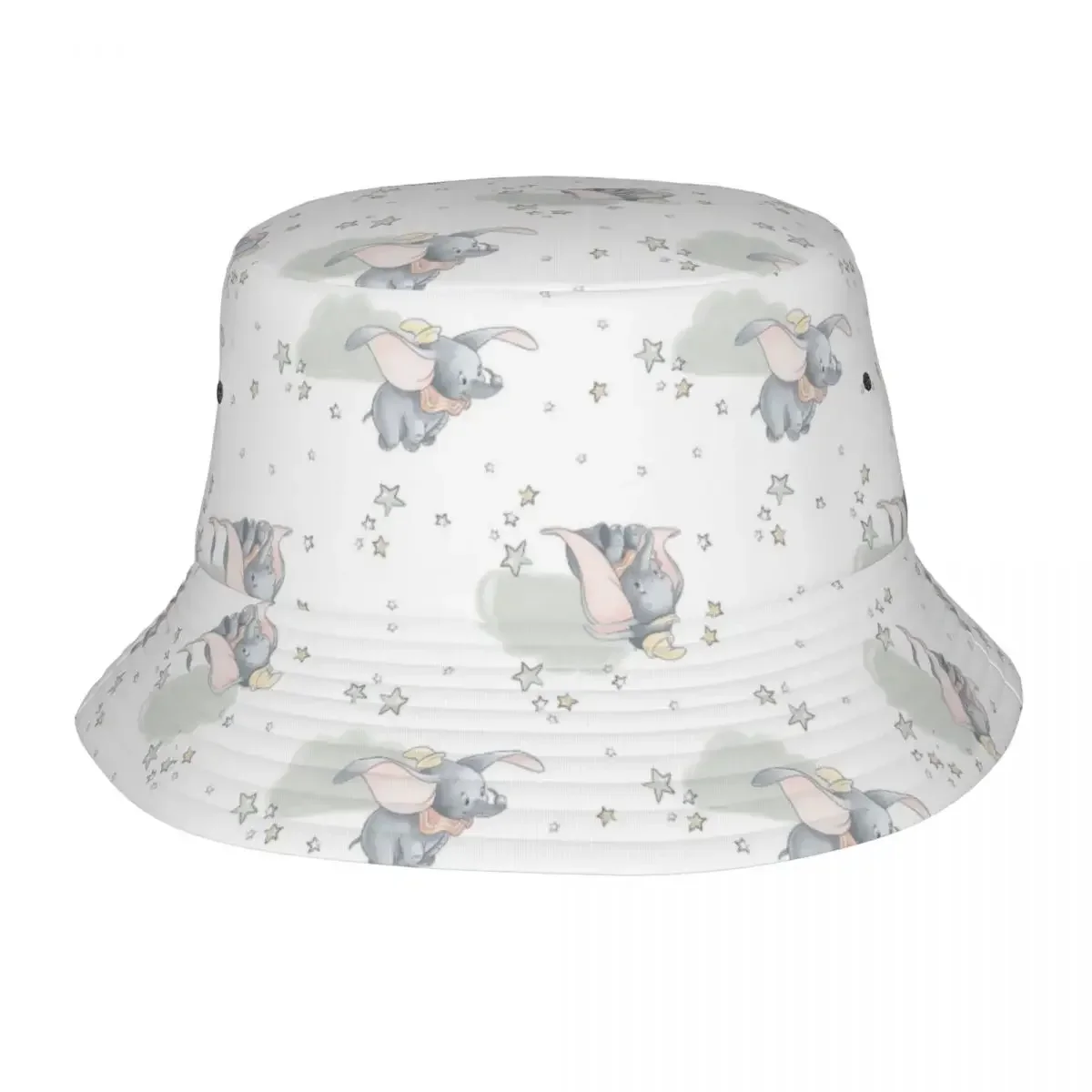 Dumbo Cartoon Pattern Bucket Hats for Women Summer Sun Hats Streetwear Packable for Hiking Fishing Caps Boonie Hat