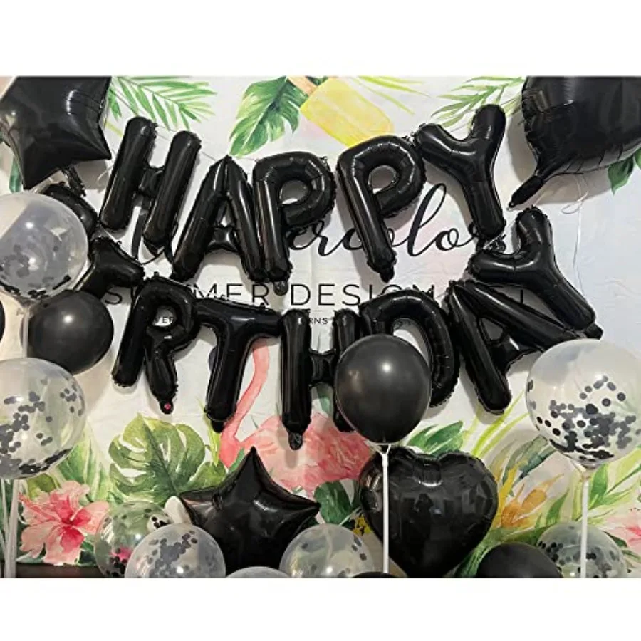 Decoraciones dulces para el 22 cumpleaños, suministros para fiestas, globos negros número 22, globos de Mylar de aluminio, decoración de globos de látex, ideal