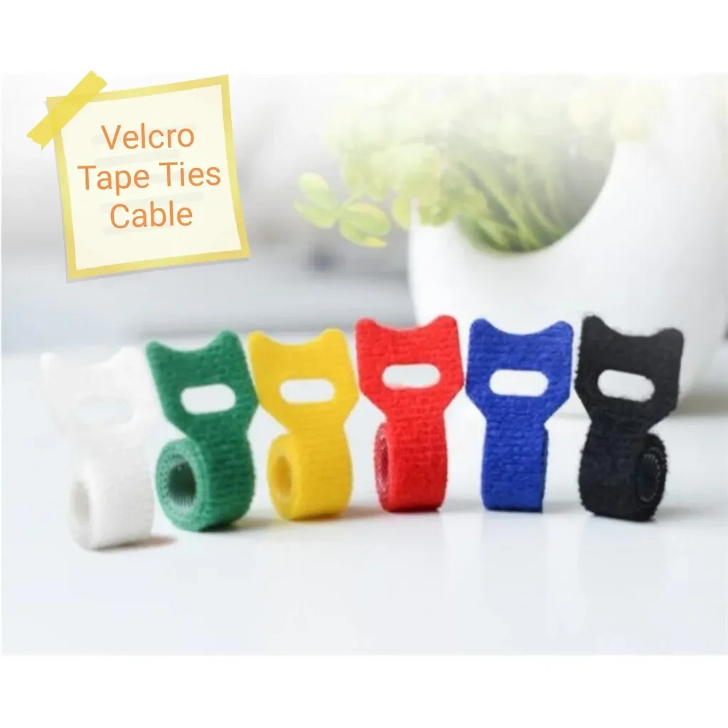 20pcs T-type Adhesive Magic Fastener Tape Sticks Cable Tie Model Straps Wire With Battery Stick Buckle Belt Bundle Tie Hook Loop