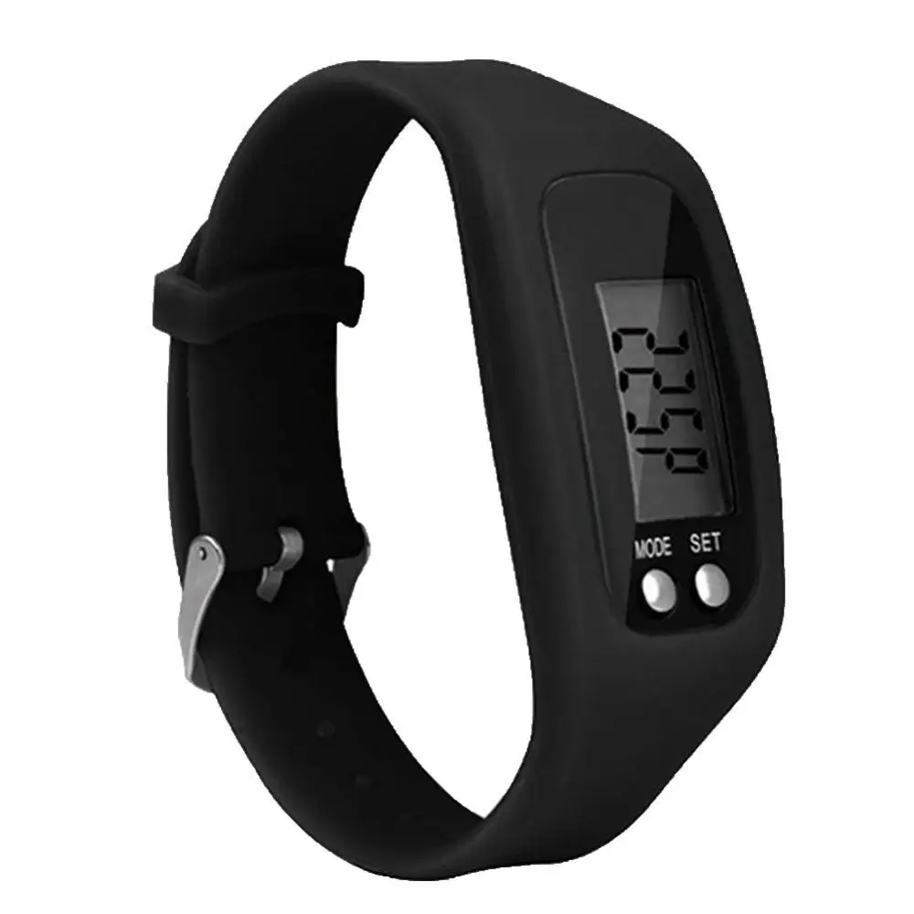 Sport Running Silicone Pedometer Calorie Step Counter Digital Watch Bracelet LCD Display Easy To Read Low Battery Consumption