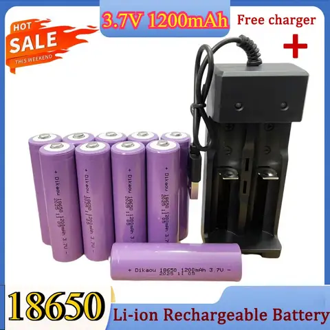 Batteria ricaricabile agli ioni di litio 18650 3,7 V 1200 mAh per lanterne, torce elettriche, campanelli, ventilatori, rasoi, lampione solare, commercio all'ingrosso