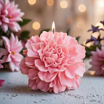 Forma na svíčku a mýdlo ve tvaru květu ibišku, plochá základna, průhledná textura, snadné vyjímání a čištění, aromaterapie/dekorace pro kutily, nezbytnost 12 nejlepší prodej forma na svíčky do bot - №11