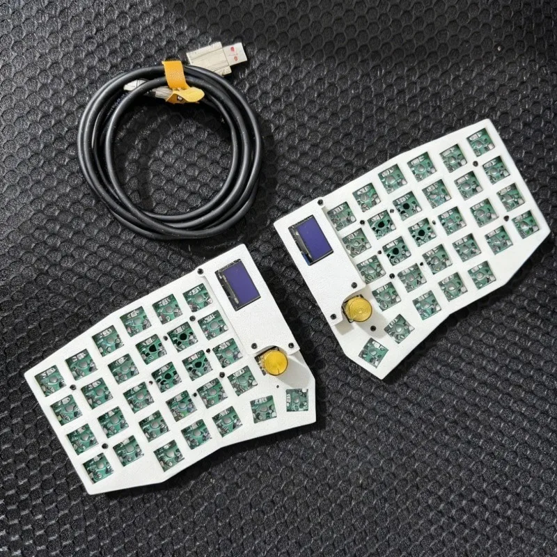 

Sofle Split Keyboard Kit Custom Wired Dual Knob LED Screen QMK Hot Swap Gaming Keyboard MX Switch White RGB Mechanical Keyboard