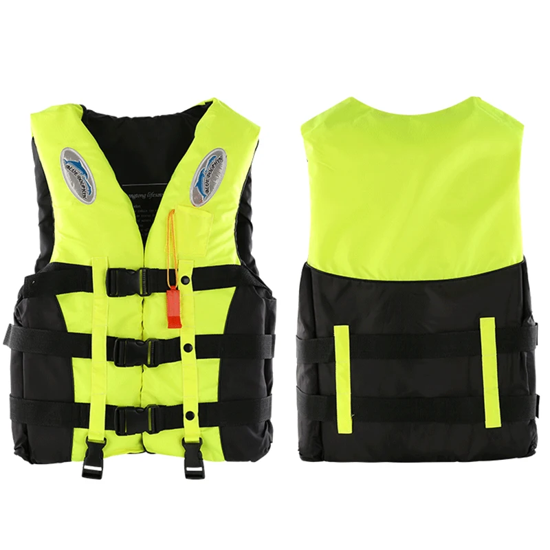 Gilet de sauvetage en polyester trempé pour adultes et enfants, veste de survie à flottabilité réglable, natation en plein air, glaçure de vie avec