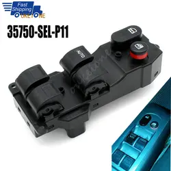 35750-SEL-P11 For Honda Jazz 2003-2008 Front Left Driver Side Electric Power Window Control Switch Lifter Button Car Accessories