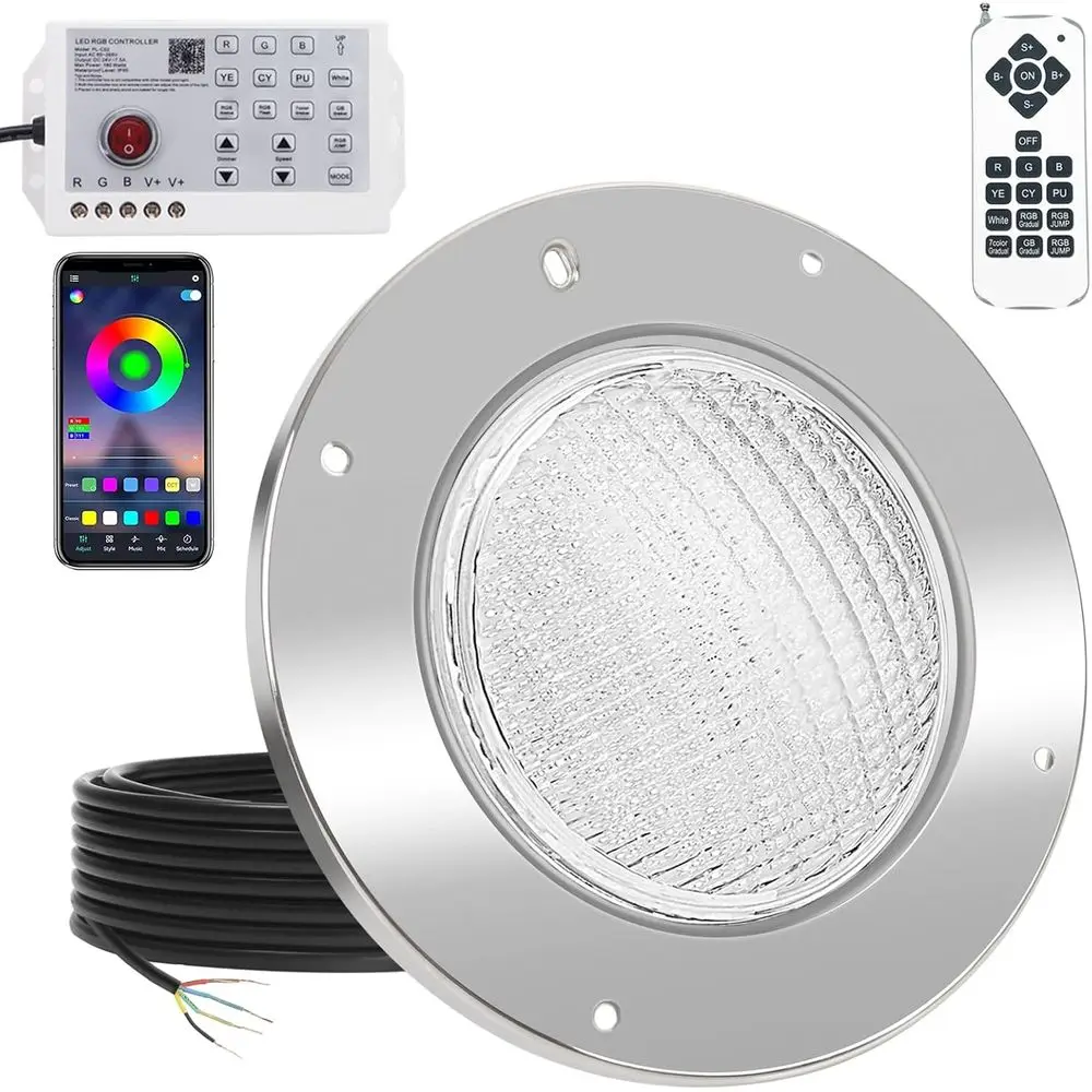 

10 Inch LED Pool Lights or Inground Pool, 60W10 Inch Pool Lights, Color Changing Underwater Light with APP/Remote/Controller, 12