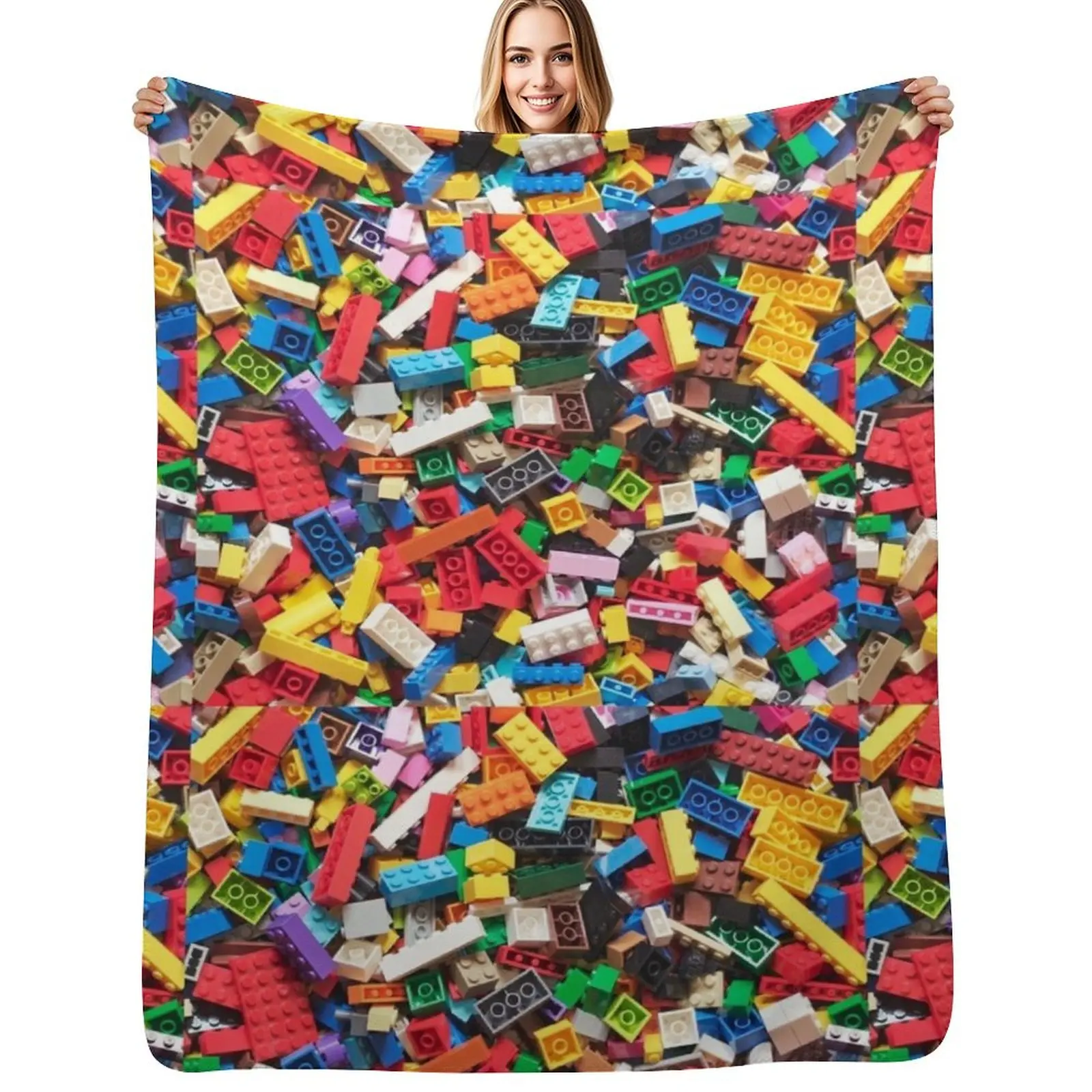 

Building blocks Throw Blanket For Baby Cute Plaid Giant Sofa Heavy Blankets