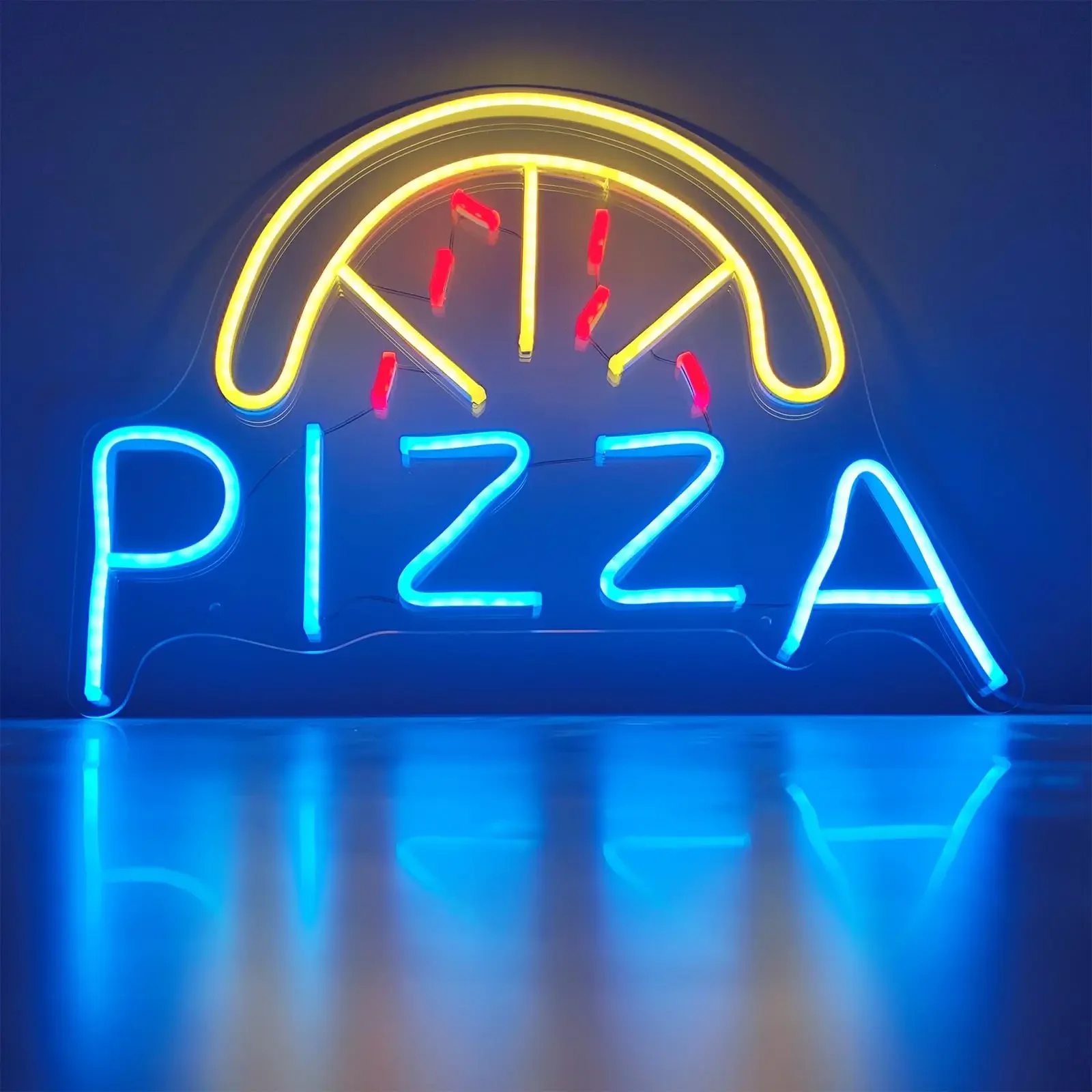 

Pizza Neon Sign - LED Wall Decor for Kitchen/Bar/Restaurant, Italian Food Themed Acrylic Light, Home Party Decoration Gift