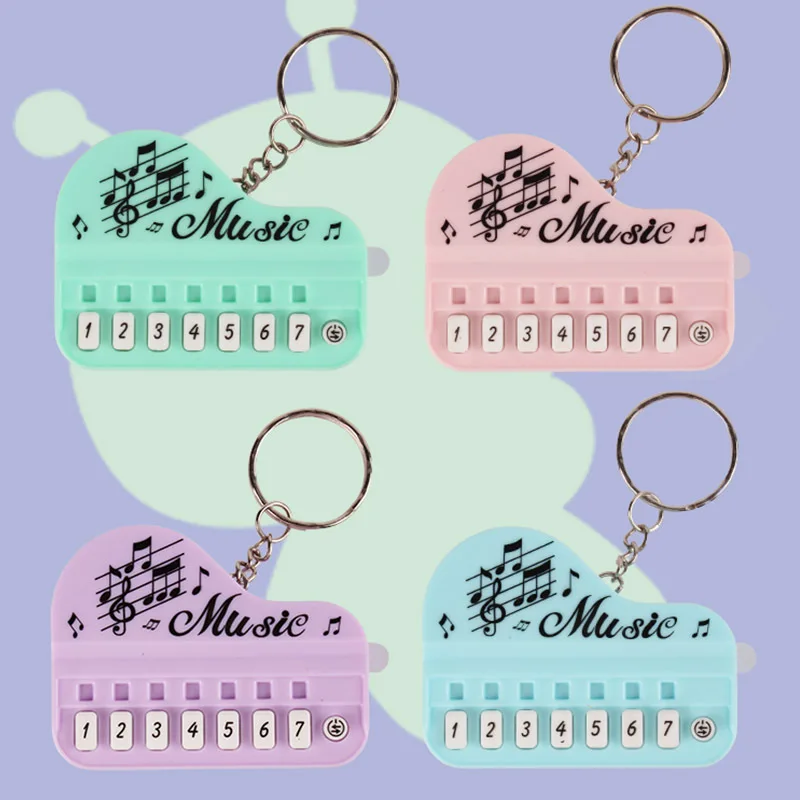 Creative Piano Toy Keychain Mini Working Finger Piano Key Chain Sound Multifunctional Electronic Piano Keyboard Toy Key Ring