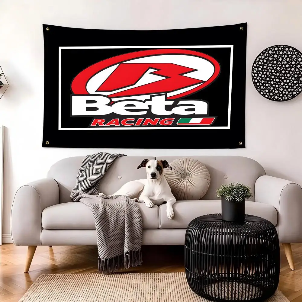 Off-Road Beta Racing Flags Personalized Image Wall Hanging Decor for Garage, Bedroom, Living Room, Dorm