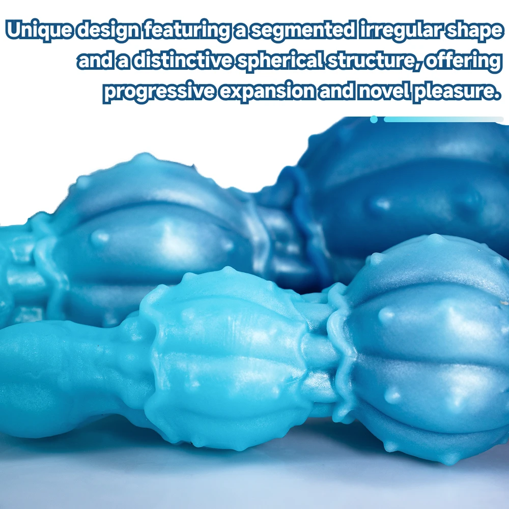 Oieffur Sex Toys Design Alternativo Plugue Anal para Homens Gradiente Azul Avançado Silicone Mulheres Vibradores Disponíveis em Vários Tamanhos