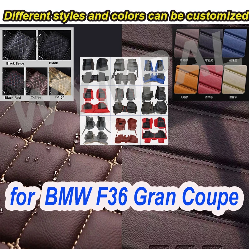 

LUXURY Custom Automotive Car Floor Mats For BMW F36 Gran Coupe 2014 2015 2016 2017 Auto Luxury Leather Men Women Car Mats
