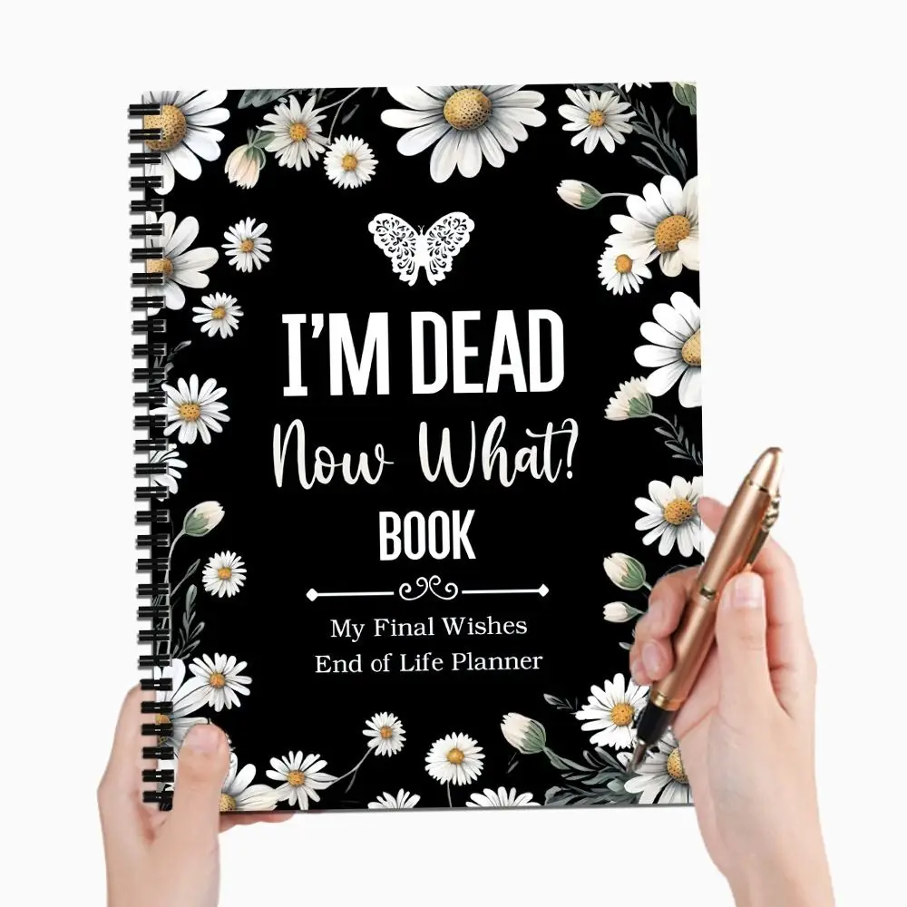 

High Quality Flower Pattern In Case I Go Missing Binder Hand Account Book Paper End Of Life Notepad I'M Dead Notebook