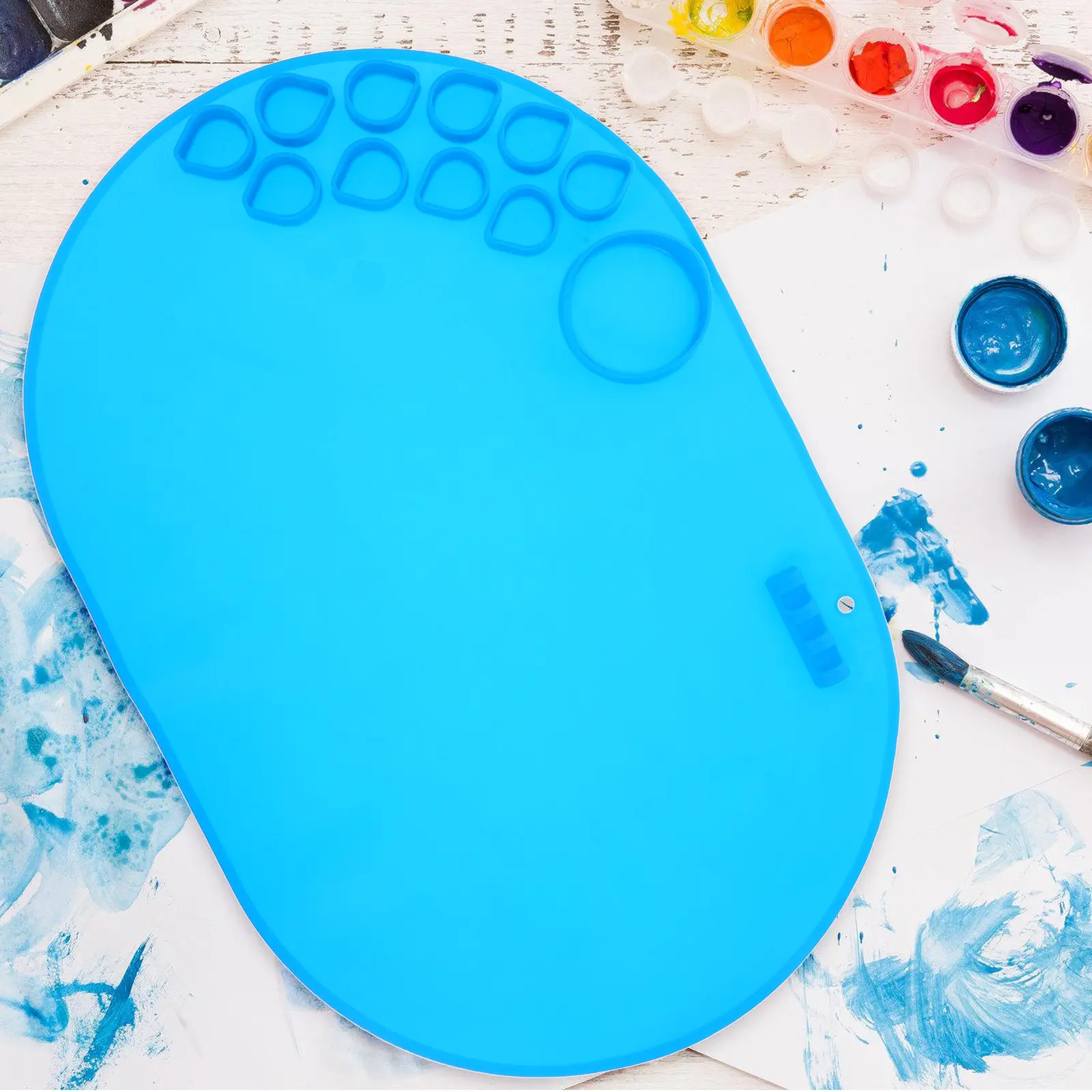 Silicone Craft Mat for Epoxy Resin, Non-Stick Flexible Palette Pad, Reusable & Easy-Clean Painting Sheet