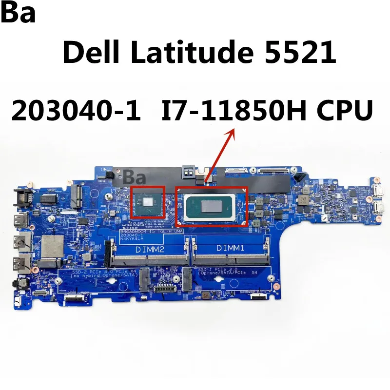 

For Dell Latitude 5521 Laptop Motherboard 203040-1 With CPU i7-11850H SRKT4 100% Test OK