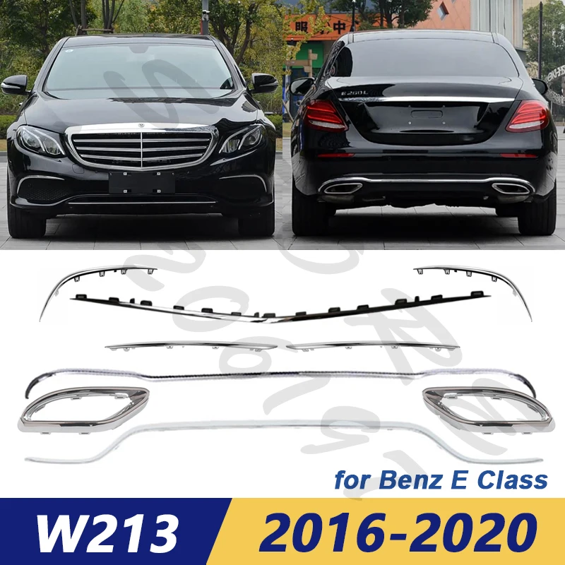 

Для Mercedes Benz E Class W213 2016-2020 гг., хромированная накладка на передний/задний бампер 2138850174 2138850300 2138850121 2138857000 2058852221