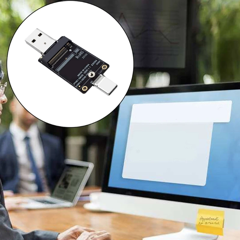 M.2 to USB A Type C SSD Enclosure Adapter M.2 NVME Enclosure Interposer Board JMS583 Chip 10Gbps Support 2230 SSD