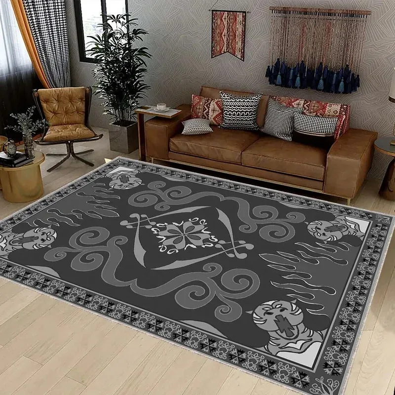 Alfombra Oriental Mágica de Aladdin VIKAMA, Alfombra Étnica Bohemia Antideslizante, Decoración del Hogar para Salas de Estar y Habitaciones Infantiles