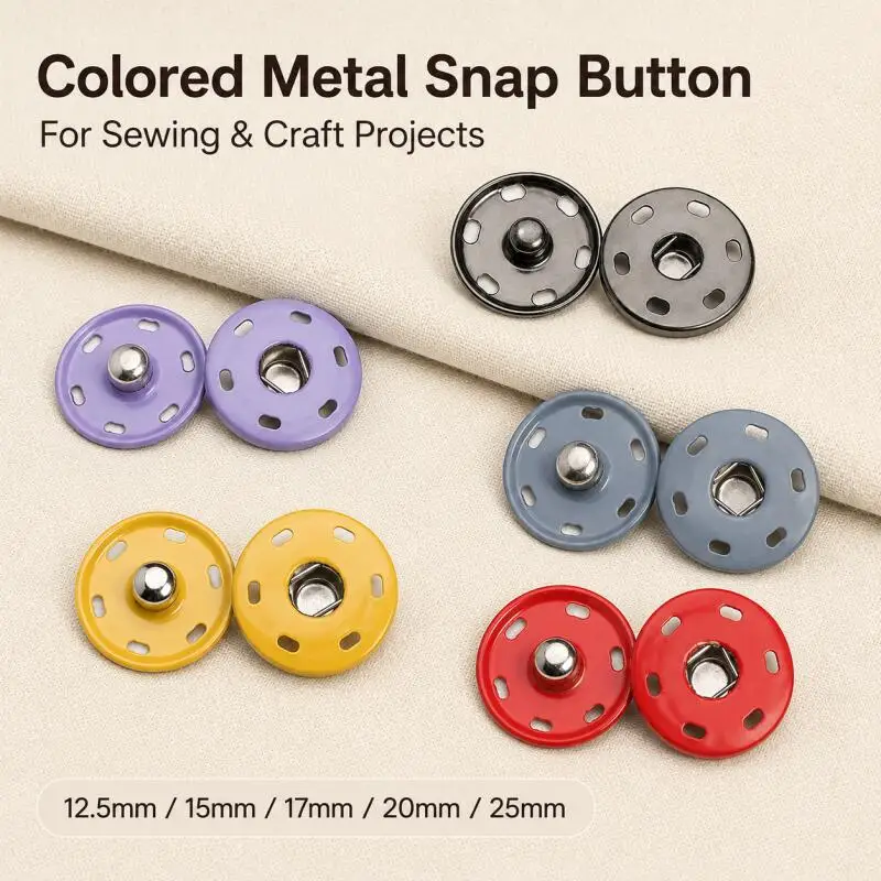 10~21mm Metall-Druckknöpfe Bunte Unsichtbare Druckknöpfe Kleidungszubehör Näh-Einpressknöpfe – Detail 1