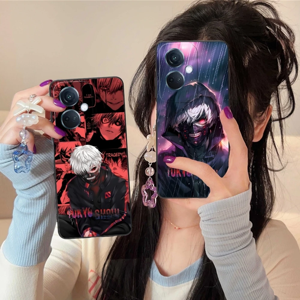 Tokyo Ghoul Kaneki Mobile Cell Phone Case for OPPO Find X5 X3 X2 A93 Reno 8 7 Pro A74 A72 A53 Black Soft Phone Cover Shell