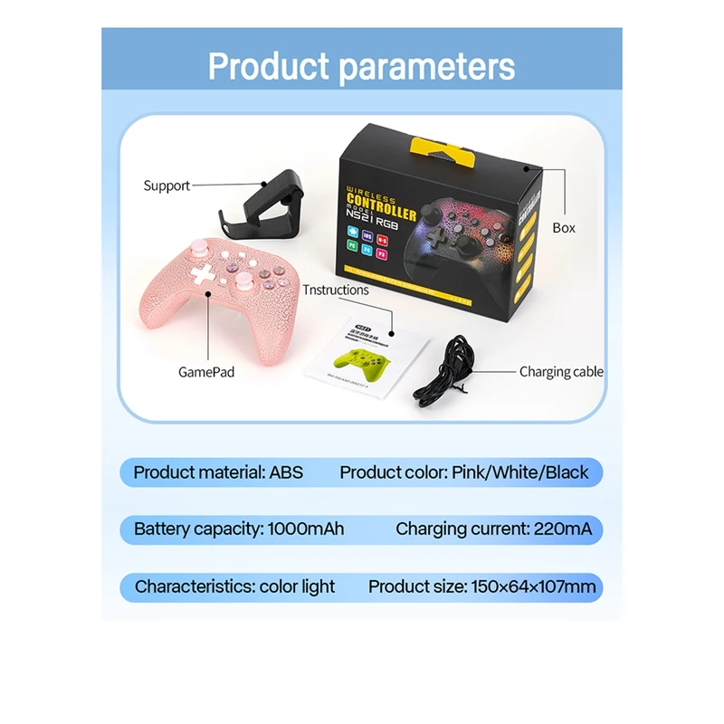 Ns21 Wireless Game Console+Receiver For Switch/Ps3/Ps4/Android/Ios 6-Axis Gyro Joystick Dual Motor Bluetooth Gamepad image 2