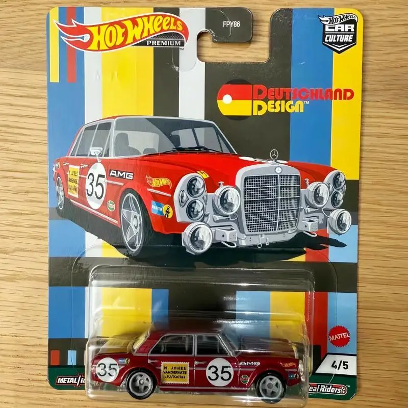 

2025 Original Hot Wheels Premium Classic Car 1:64 Scale Mercedes Benz 300sel6.8amg Red Pig Iron Bottom Rubber Tire Model Car Toy