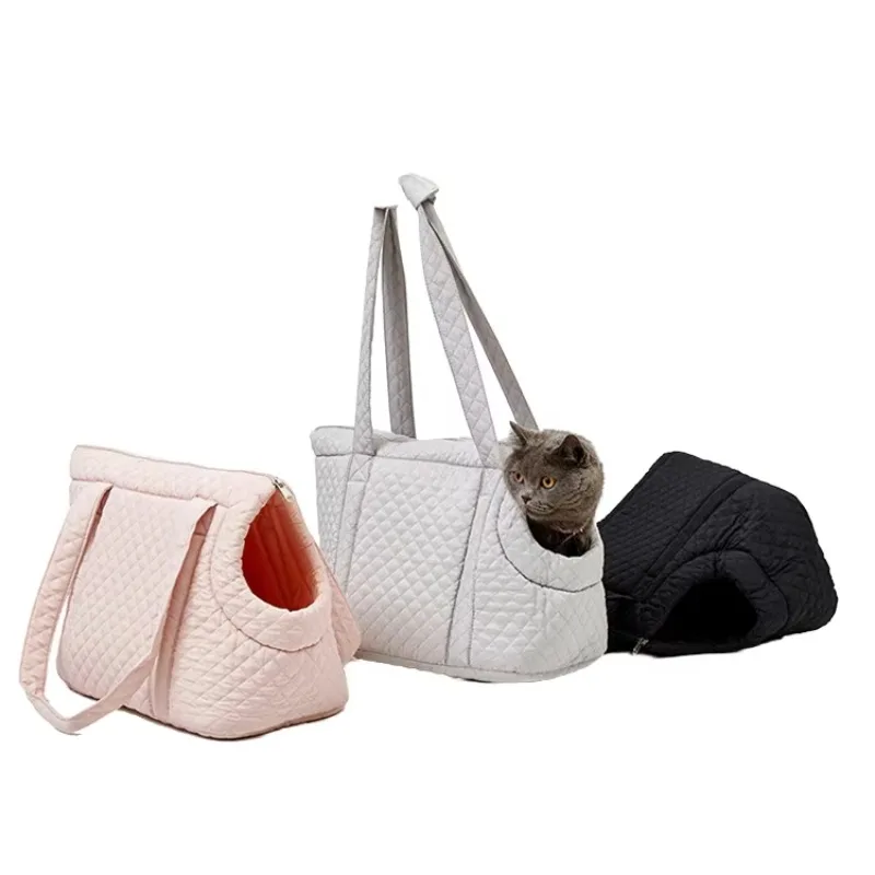 

New Arrival Quilted Light Crossbody Outdoor Solid Backpack Travel Pet Carrier Shoulder Foldable Soft Bag 6092