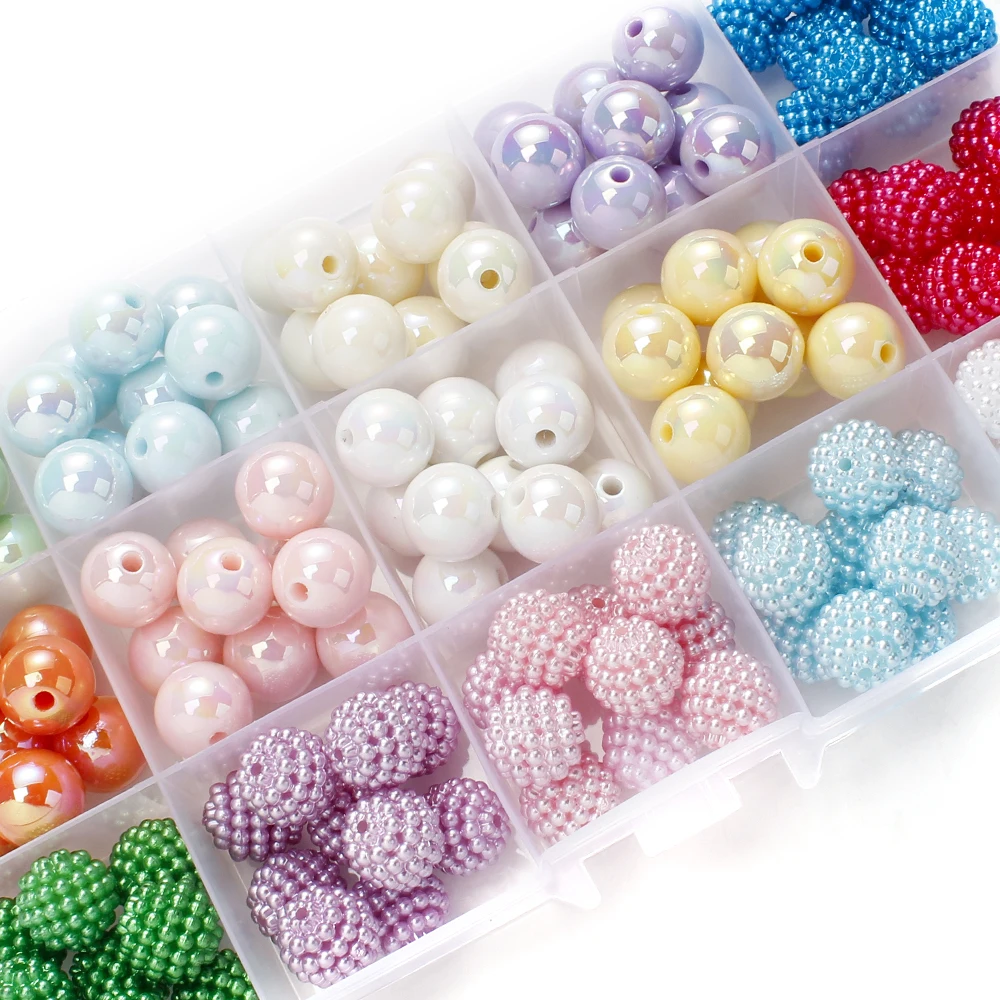 35Pcs Acrylic Beads Bpa Free 12mm Round Baby Teether Spacing Bead Set Diy Baby Pacifier Chain Teething Chew Necklace Accessories