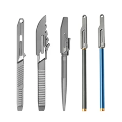 Multifunctionele Titaniumlegering Scalpel Carving Gesneden Papier Diy Unboxing Duurzaam Mes Vervangbare Draagbare Edc Tool