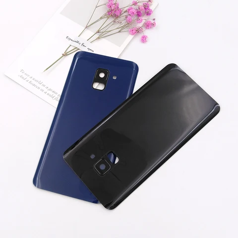 Задняя крышка батарейного отсека для Samsung Galaxy A8 2018 A530 A530F SM-A530F, задняя панель, дверной корпус, запасная часть с объективом камеры