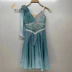 New Green Magic ballet dress Long silk dress competition dress performance professional custom