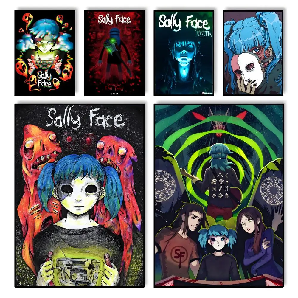 Sally Face Game Poster HD Self Adhesive Waterproof Wall Art Ideal for Home Office Dorm Bedroom Great Gift