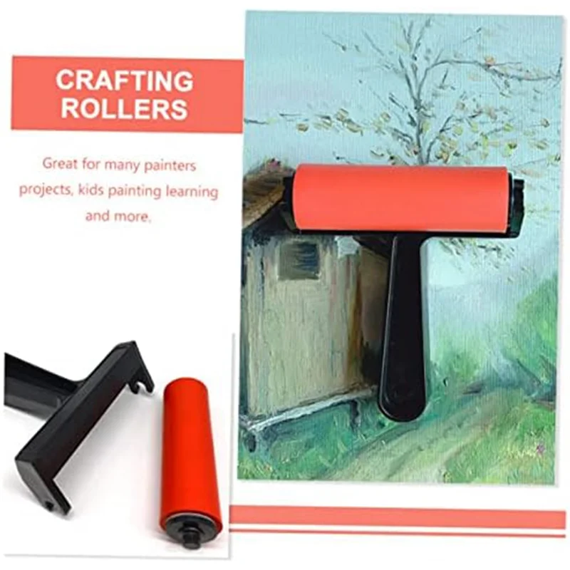 10 Pieces Print Roller Hard Rubber Applicator DIY Process Brush Hand Rubber Roller