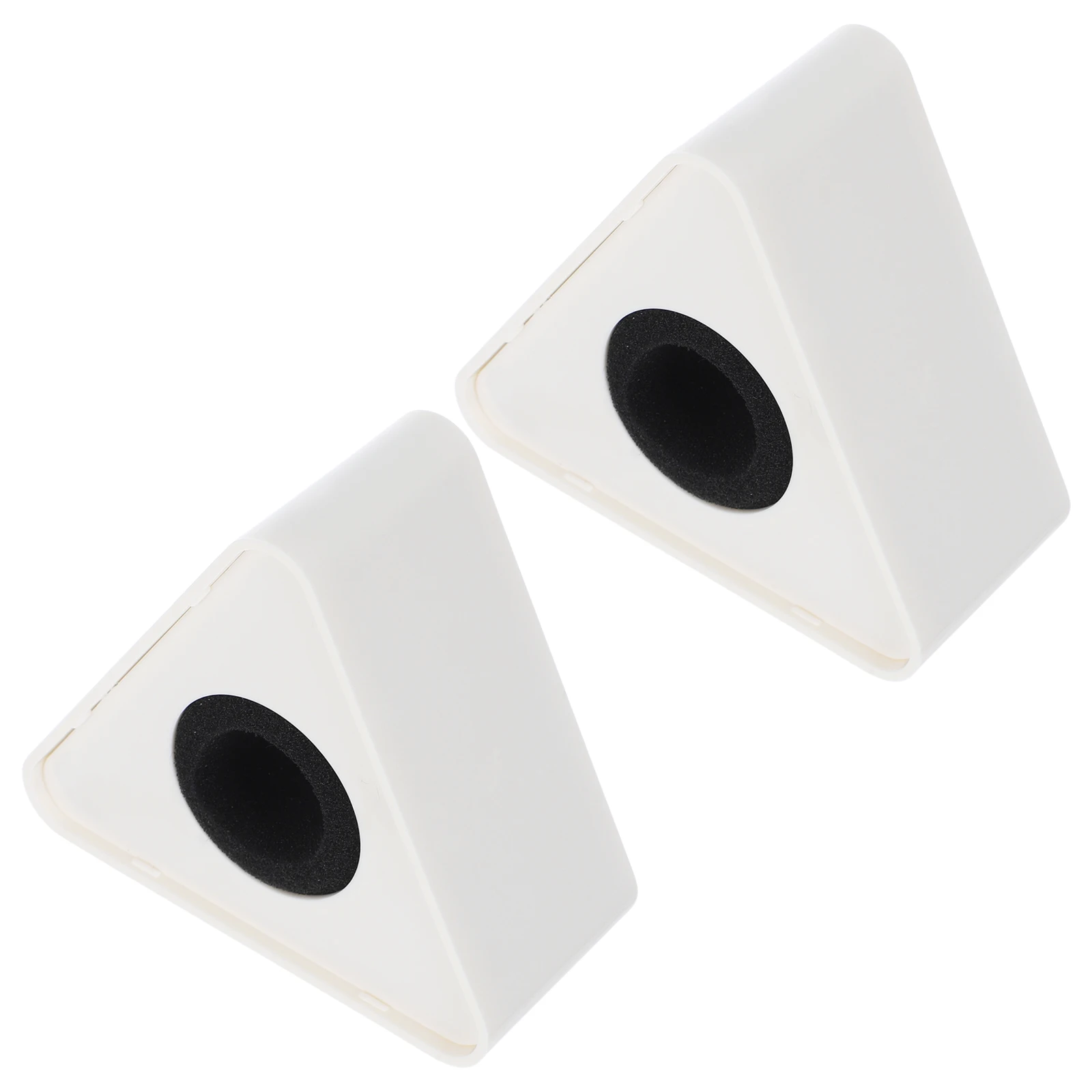 

2 Pcs Logo Microphone Flag Station Cube Shaped Square Stand Interview Bracket