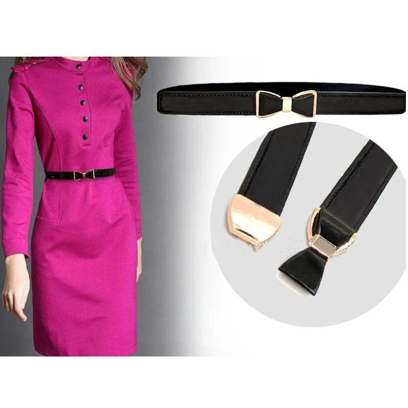 Cintura con fiocco cummerbunds con cinture con fibbia fascia elastica sottile per pantaloni eleganti accessori per abbigliamento cinture donna cinturon mujer
