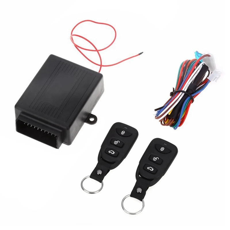 12V Universal Car Auto Remote Central Kit Door Lock Locking Vehicle Keyless Entry System With 2 Remote Control Replacement Parts