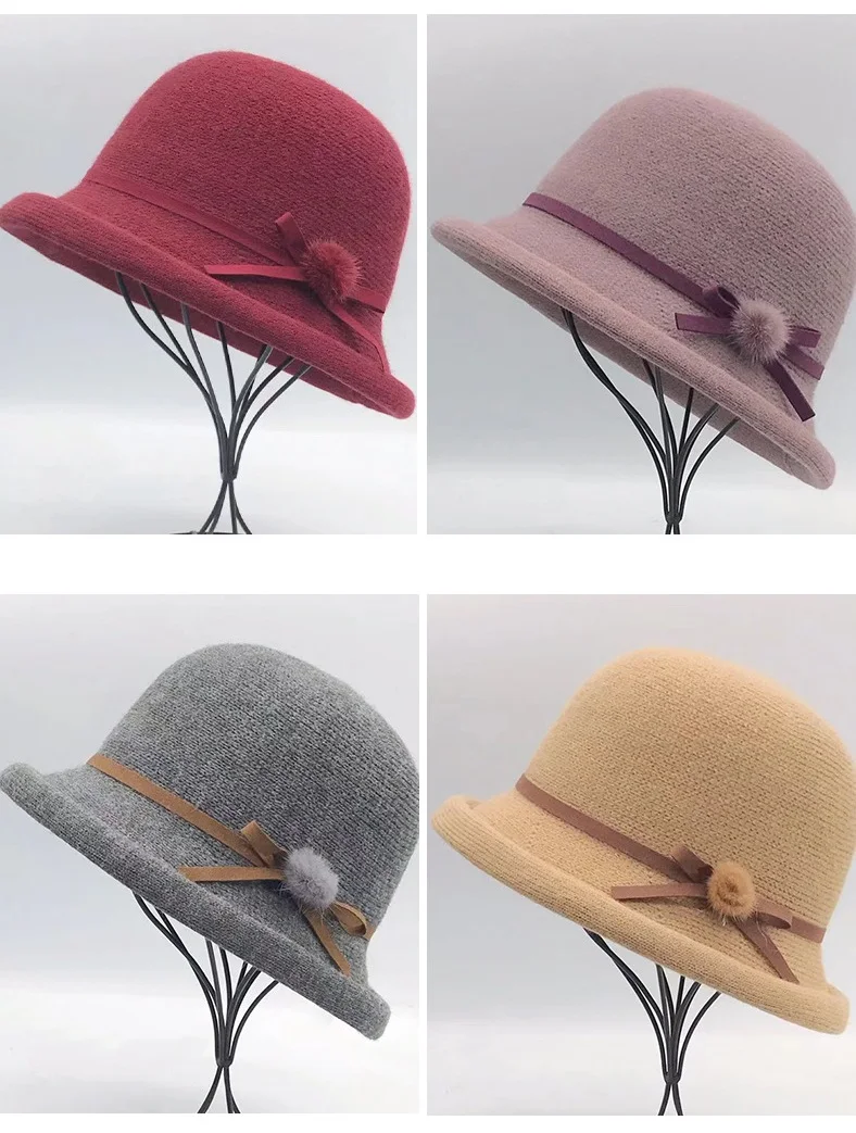 Hut mit gerollter Krempe, Herbst und Winter, dünner Stil, japanische Mode, vielseitiger Eimerhut zum Gesichtsschlankheit, Sonnenschutzhut – Detail 1