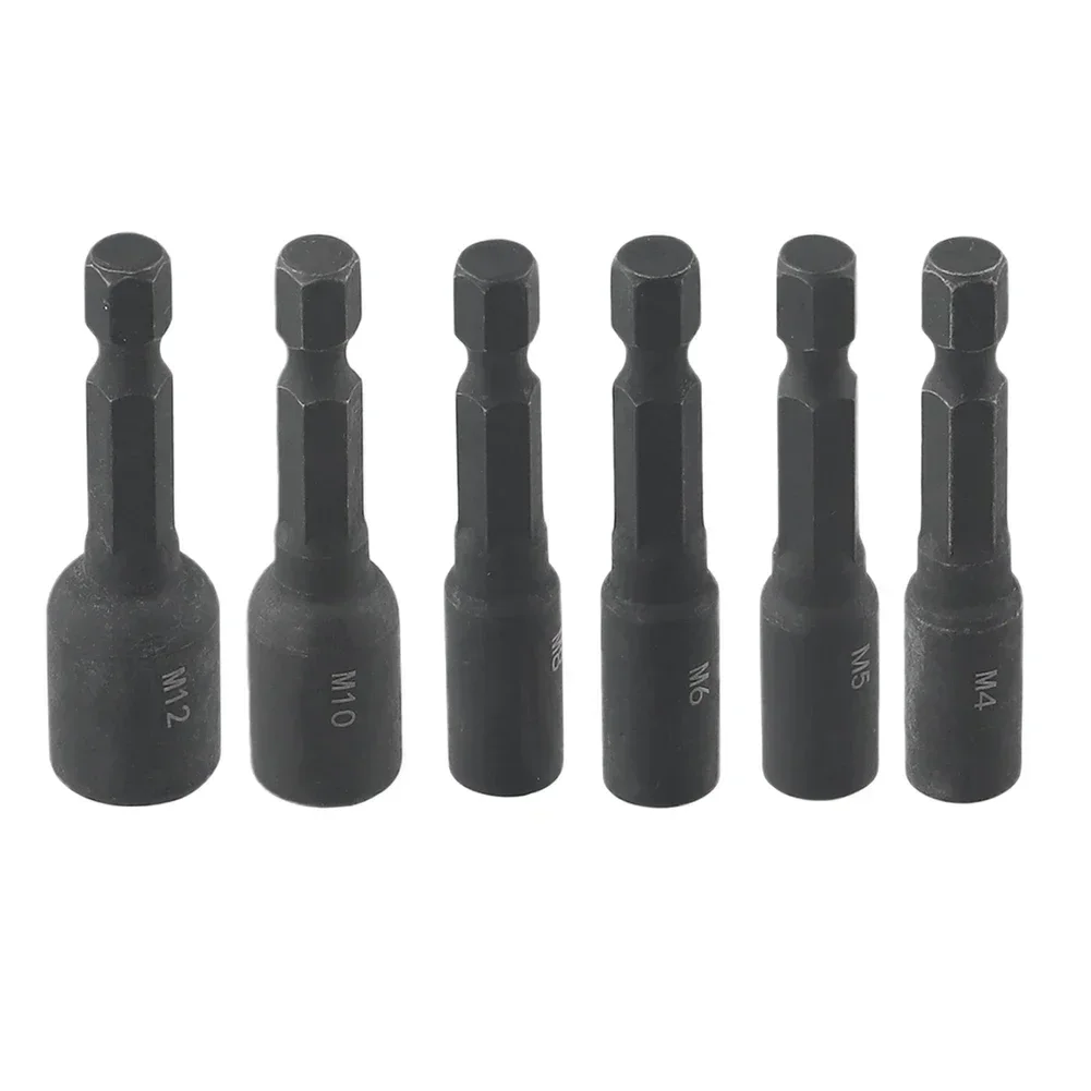 

6pcs Screw Tap Socket Adapter 1/4 Inch Hex Shank Machine Tap Square Driver Thread Tap Adapter For Electric Drill M5 M6 M8 M10