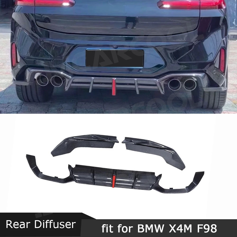 JMCARCOOL задний диффузор из углеродного волокна, бампер, удлинитель губ, спойлер, задние сплиттеры для BMW X4M F98 2022 +, автомобильные аксессуары