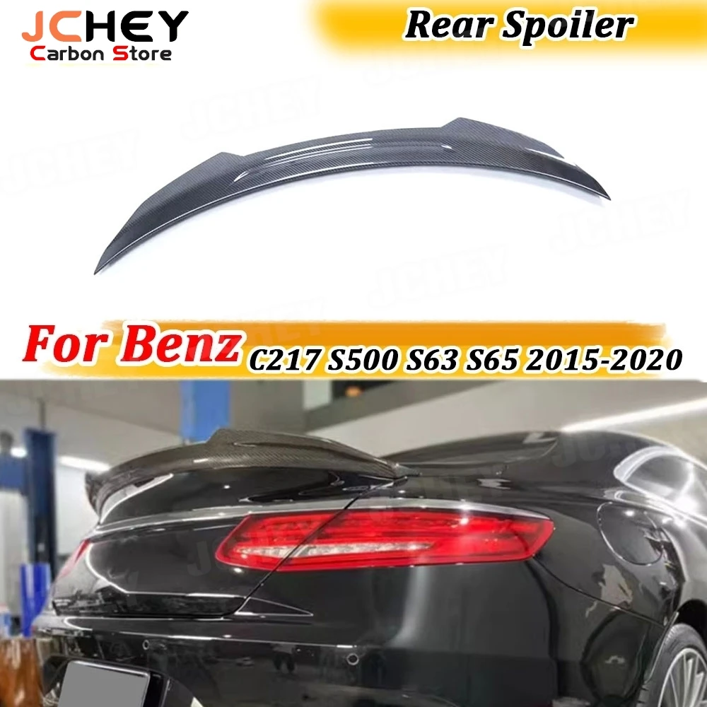 

JCHEY for Benz C217 S500 S63 S65 Coupe 2-Door 2015-2020 Carbon Fiber Rear Trunk Spoiler Wings Car Rear Spoiler Wing Lip FRP