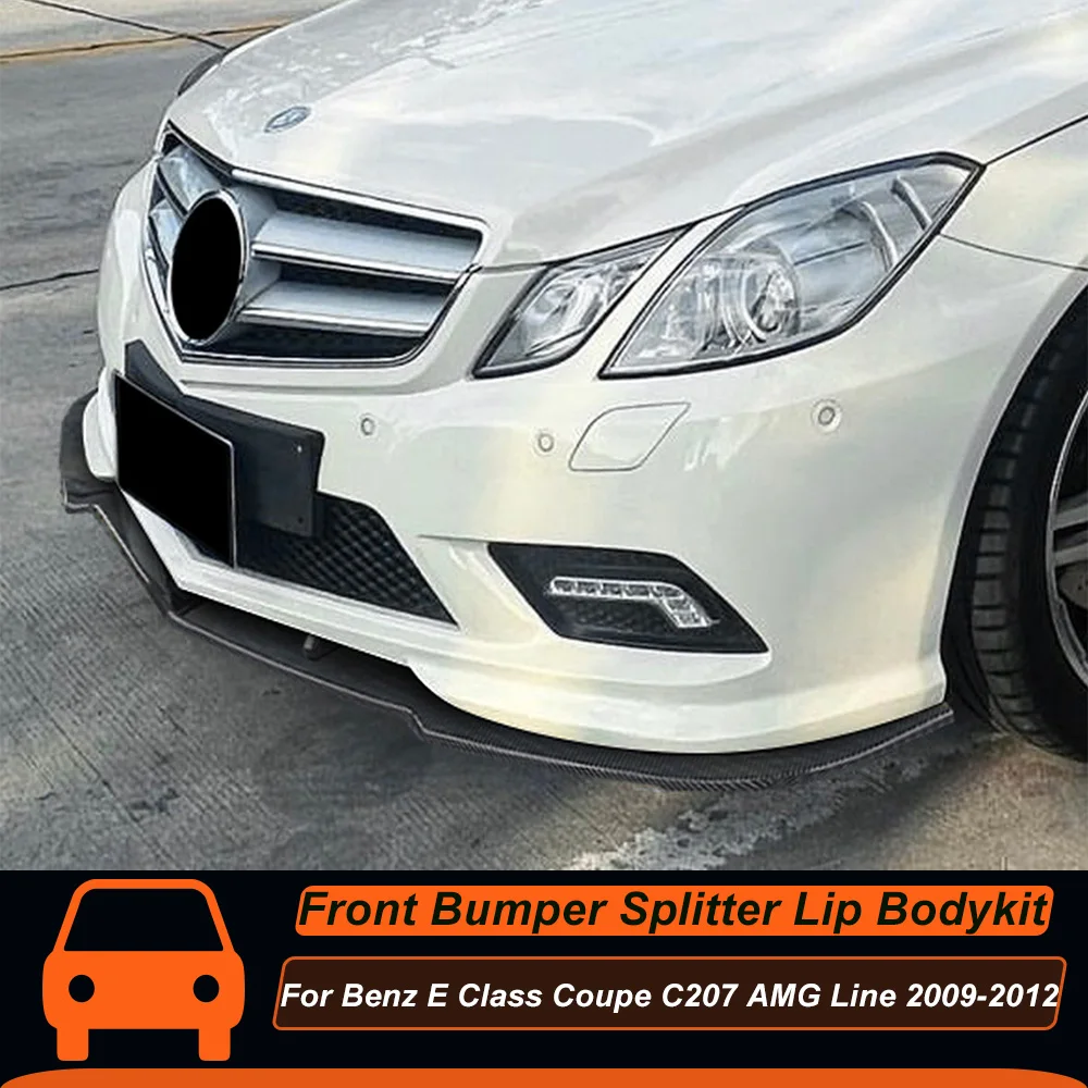 For Mercedes Benz E Class Coupe C207 AMG Line 2009-2012 Front Bumper Splitter Lip Chin Spoiler Diffuser Bodykit Guard Accessory