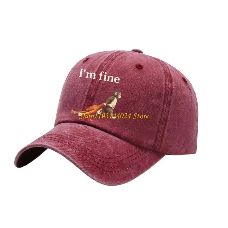 N5KE Monkey Theme Baseball Cap For Adult Teens Adjustable Strap And Breathable Cotton Streetwear Sun Hat For Various Occasion