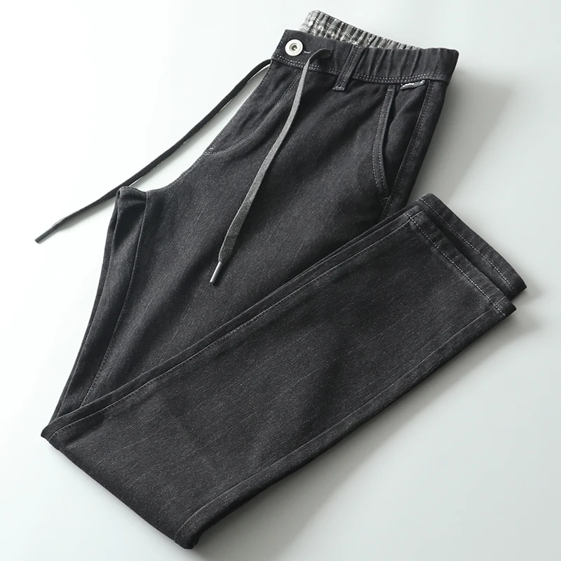 

Original Color Elastic Casual Jeans Men's Autumn Versatile Slim Fit Casual Nine-Piece Pants Comfortable Denim Cotton Blend