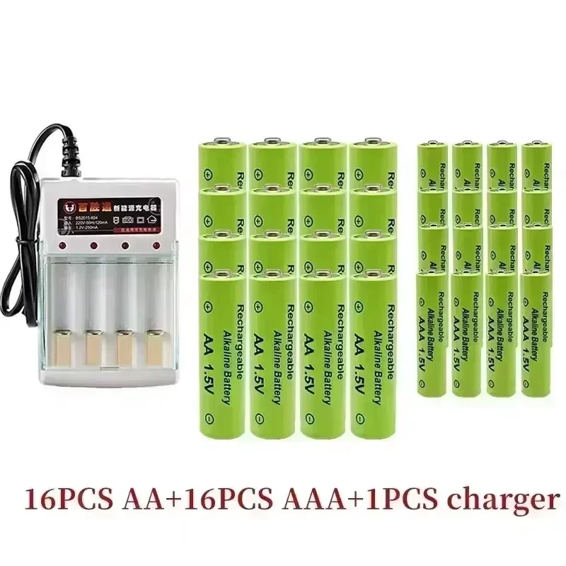 AA rechargeable battery New 1.5V AA3800 + AAA 3000mAh+Charger alkaline technology suitable for remote control toys computers etc