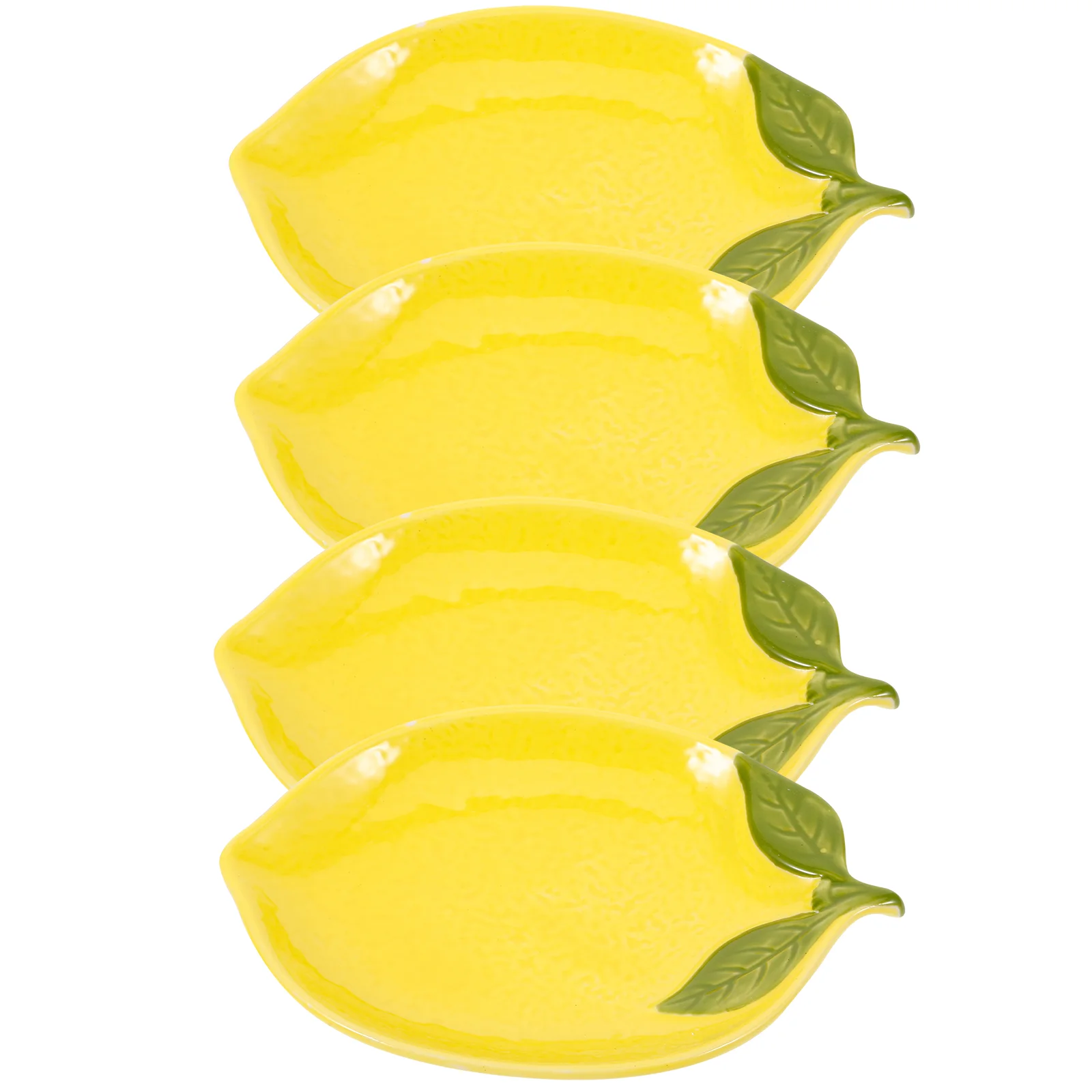 4Pcs Lemon Shape Bowl Lemon Tableware Exquisite Dessert Bowl Sauce Dish Ceramic Kitchen Tableware Dessert Breakfast Plate