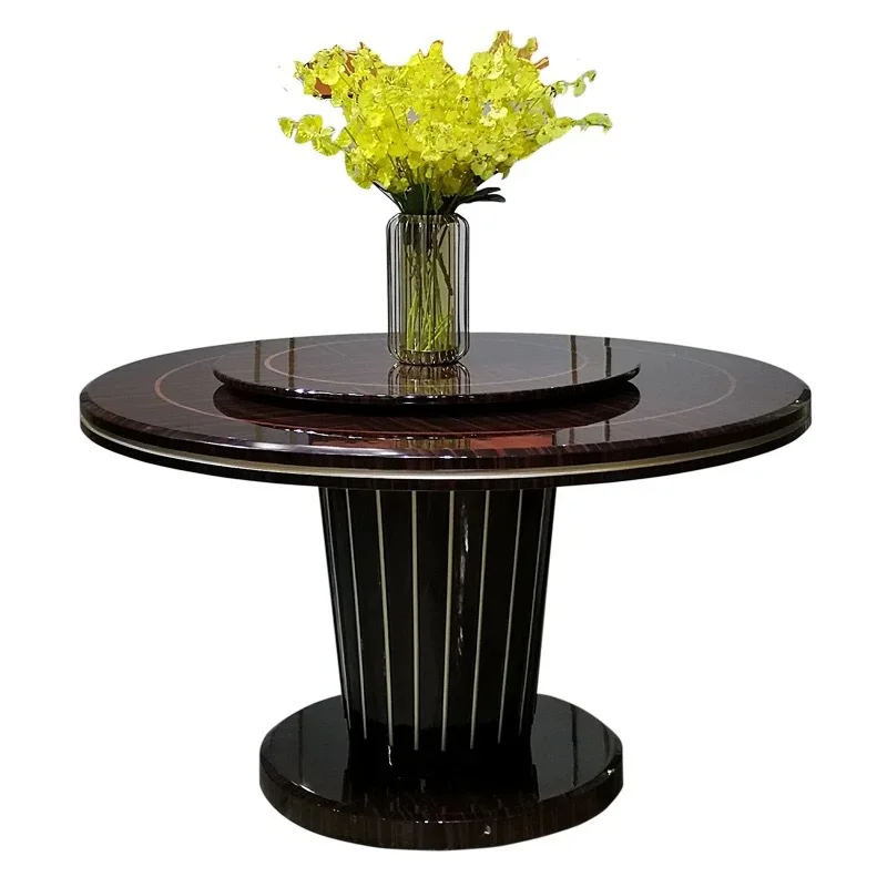 

Italian , round, dining table, modern, simple, light luxury, European style, solid wood, genuine leather