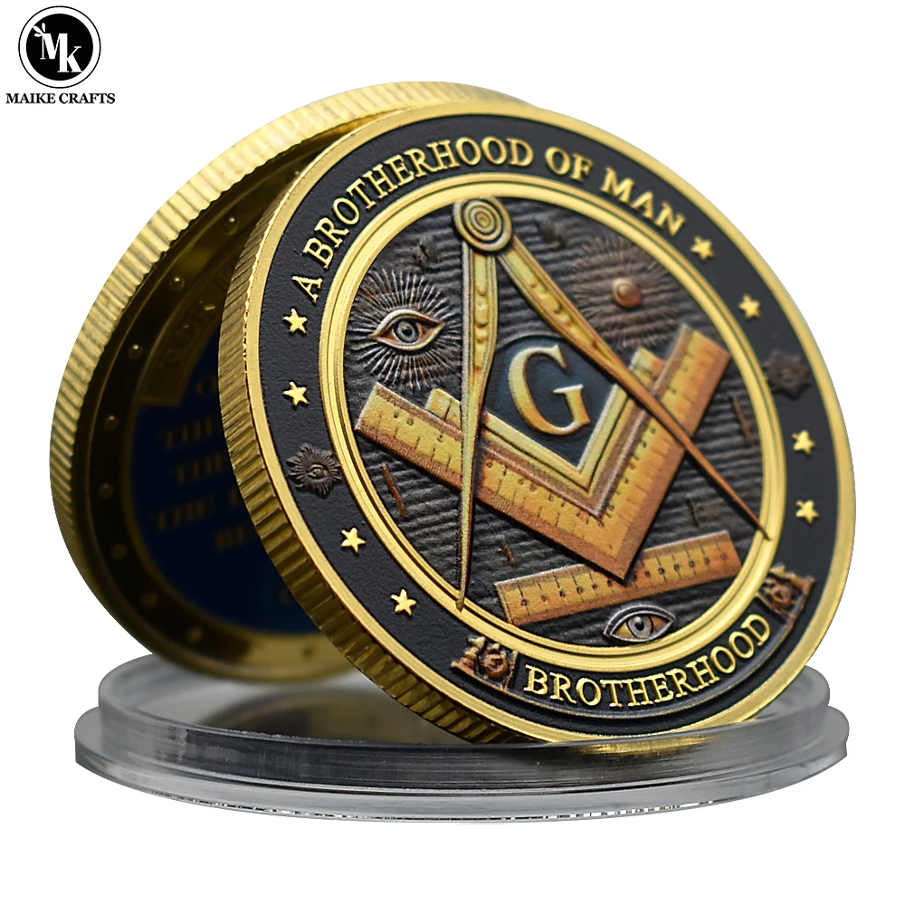 2024 New BROTHERHOOD Commemorative Coin Metal Dimensional Masonic Medal Challenge Coin Collection Holiday Gift