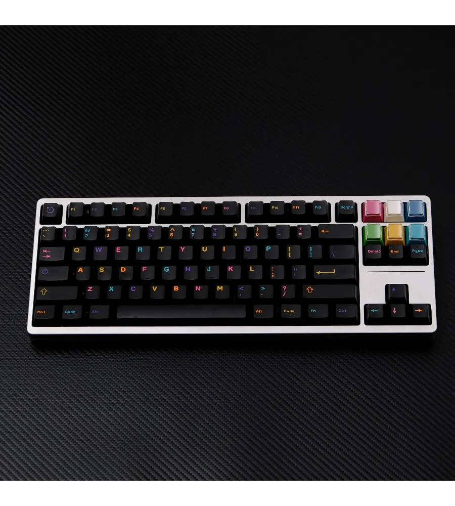 Keycap Personality Original height 121 keys ABS two-color black multicolored series 4 keycaps